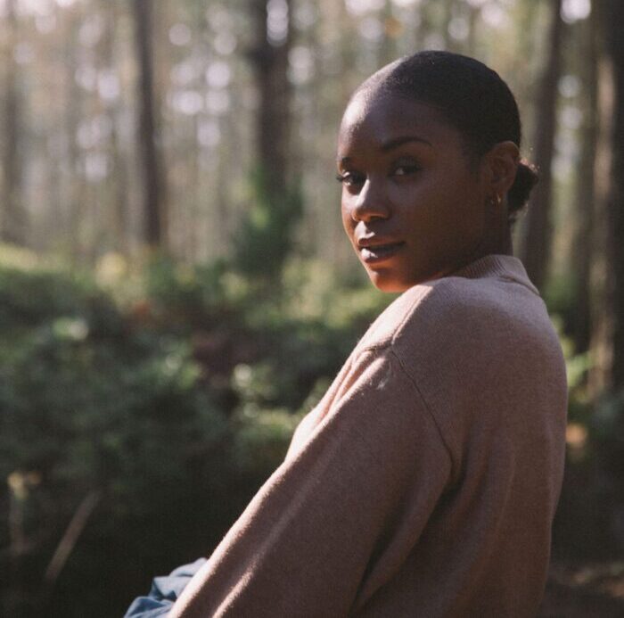 Black woman looking over shoulder